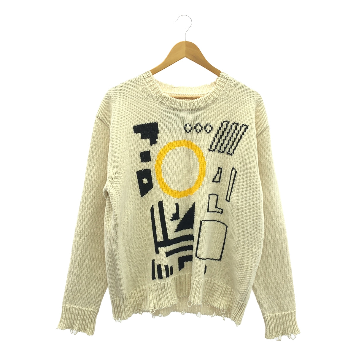 SOE / ソーイ | 2022SS | Intarsia Sweater Memphis インターシャ ニット セーター | 2 | ホワイト | メンズ
