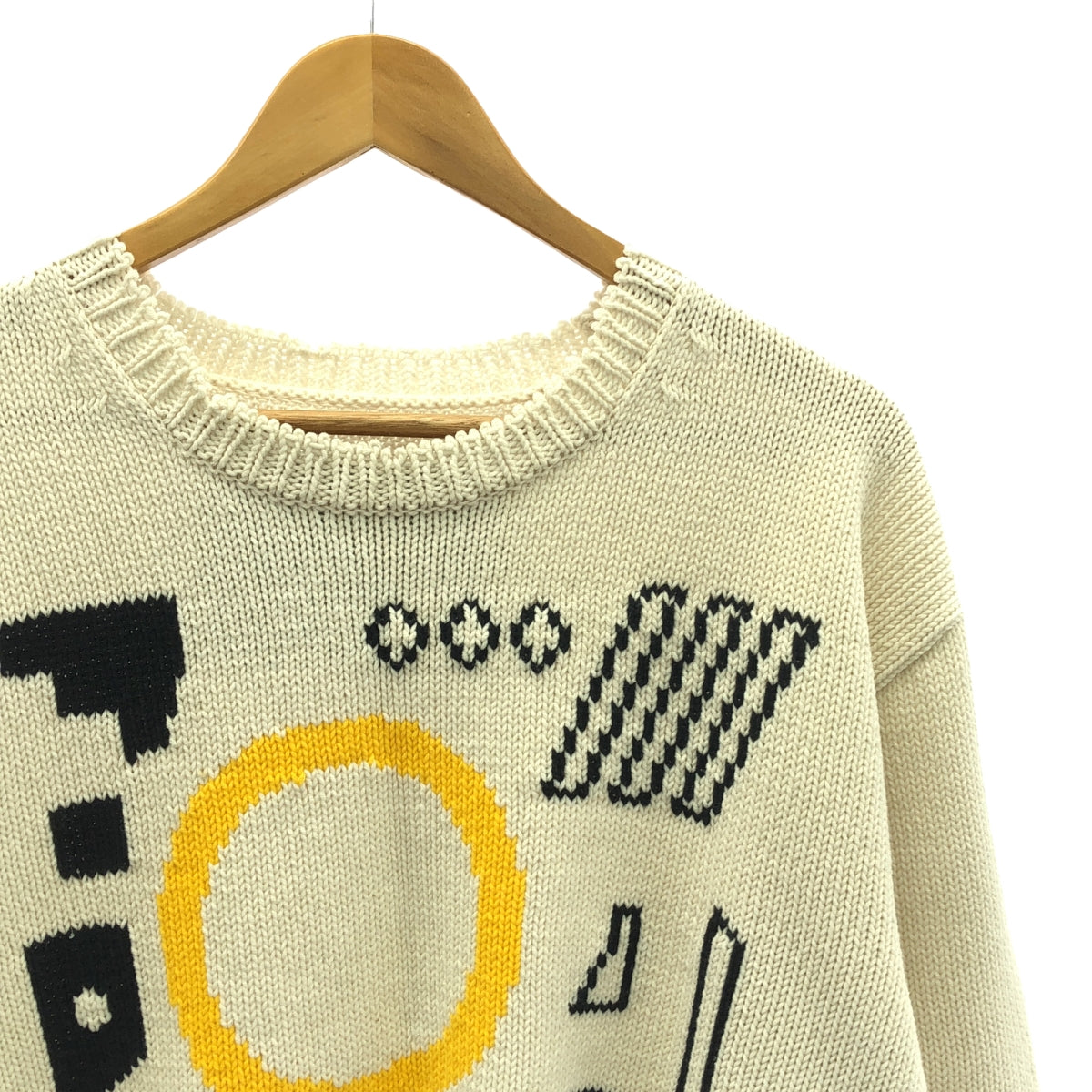 SOE / ソーイ | 2022SS | Intarsia Sweater Memphis インターシャ ニット セーター | 2 | ホワイト | メンズ