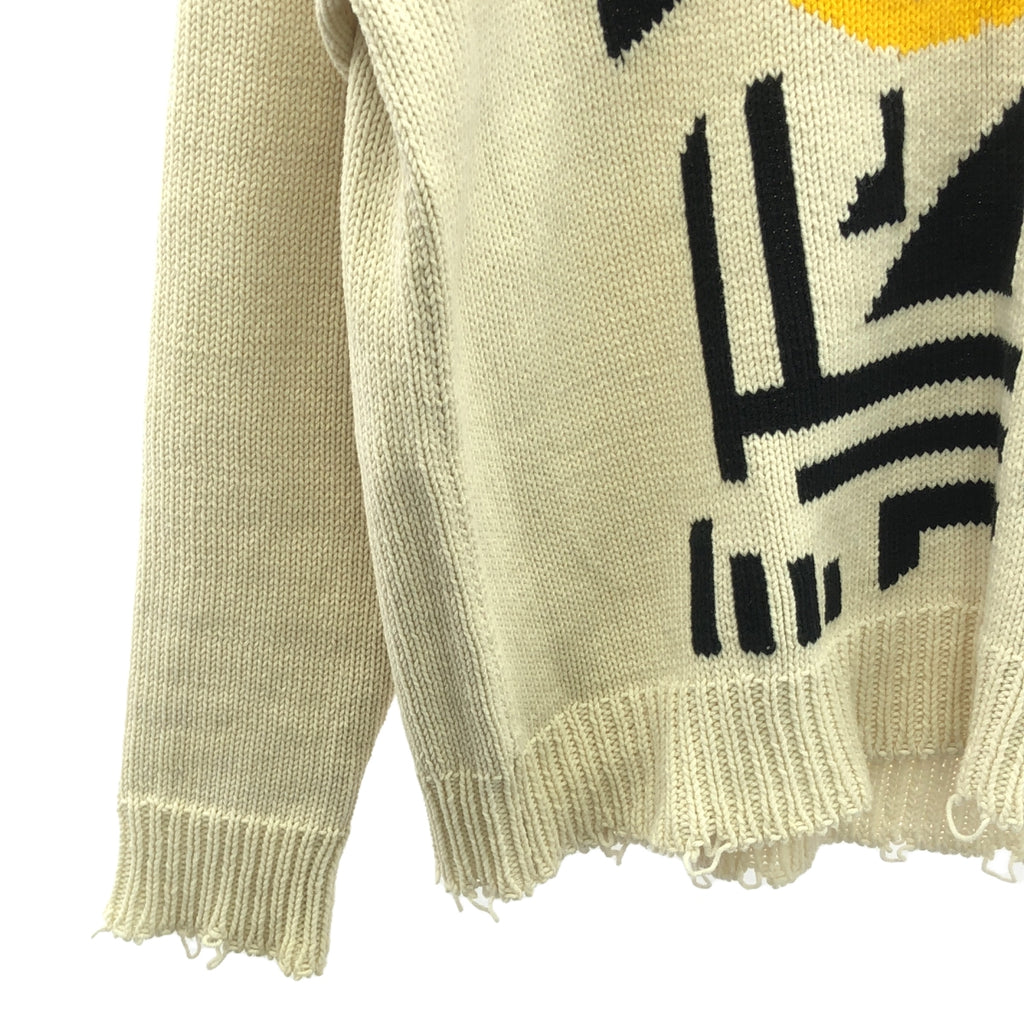 SOE / ソーイ | 2022SS | Intarsia Sweater Memphis インターシャ ニット セーター | 2 | ホワイト | メンズ