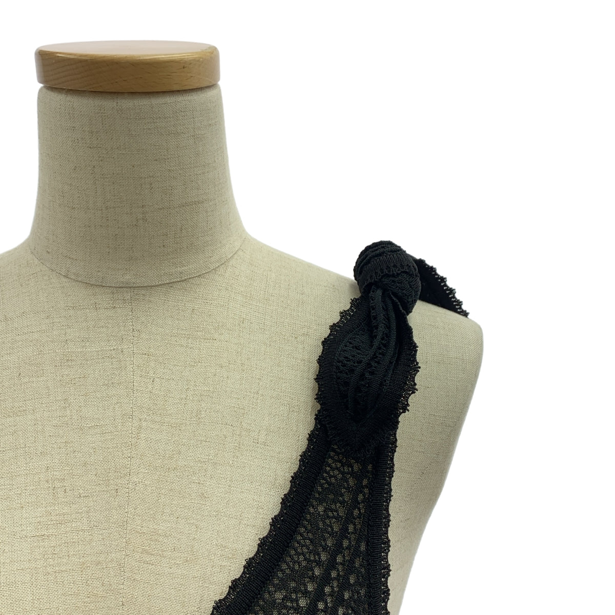 ODAKHA / オダカ | 2024SS | レース リブ ニット リボンスリーブ ボリューム ドレス ワンピース | 1 |