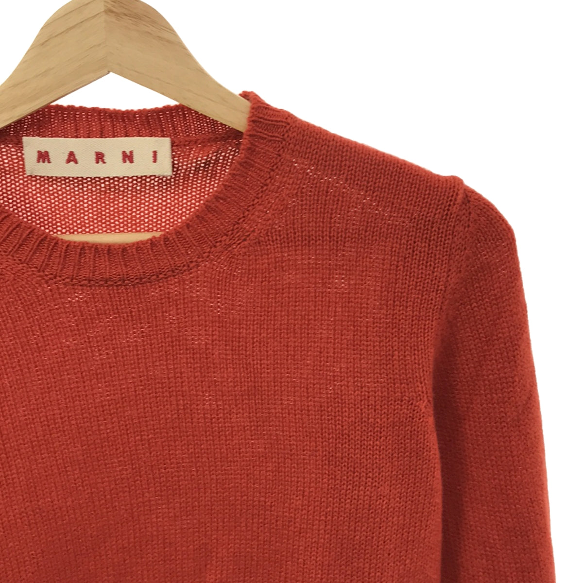 MARNI | Cashmere line print crew neck knit | 40 | Orange | Women's