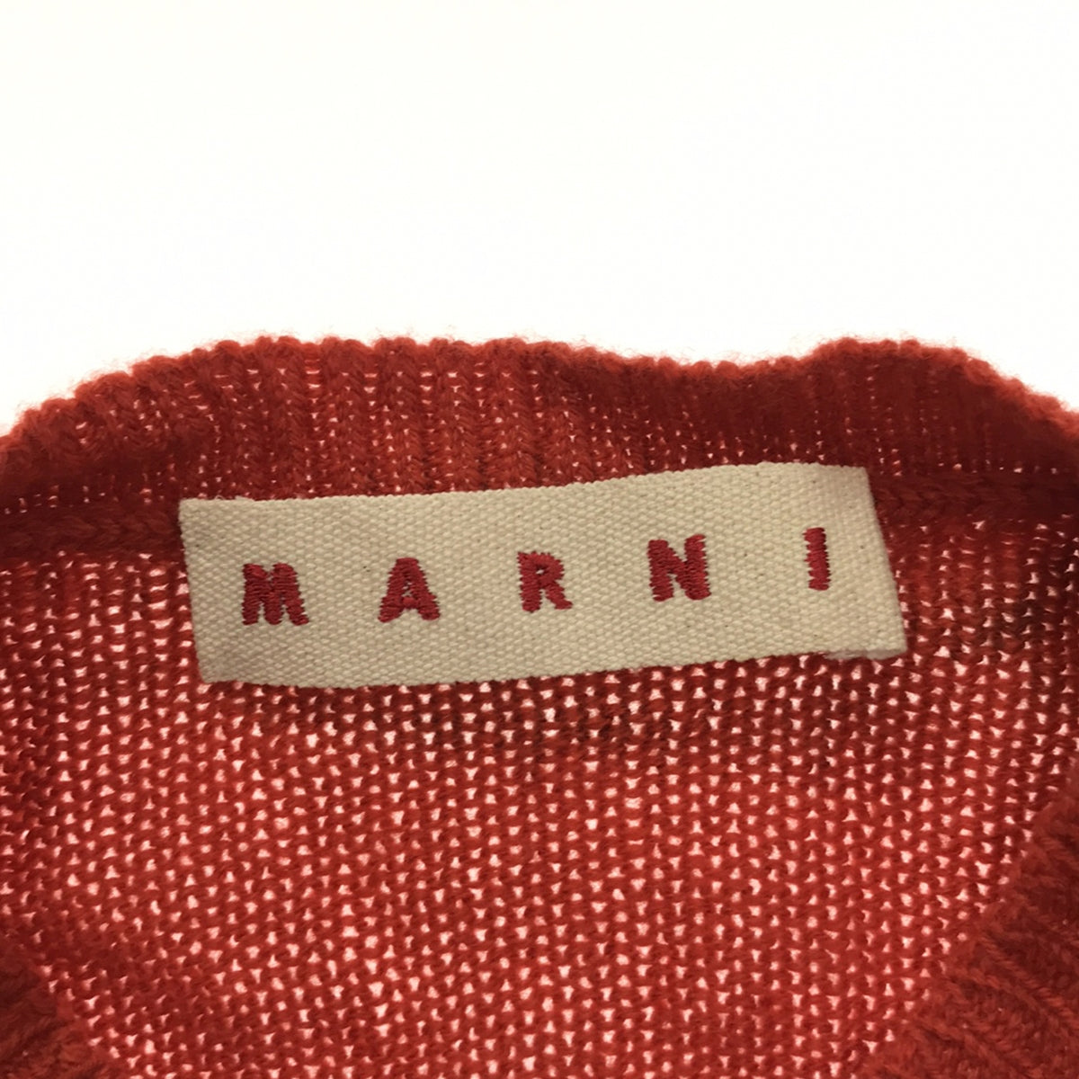 MARNI | Cashmere line print crew neck knit | 40 | Orange | Women's