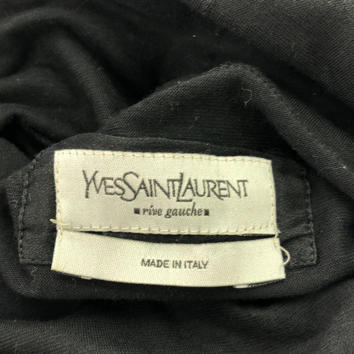 YVES SAINT LAURENT / イヴサンローラン | コットン カシミヤ ロングタートルネック カットソー | L | ブラック | レディース