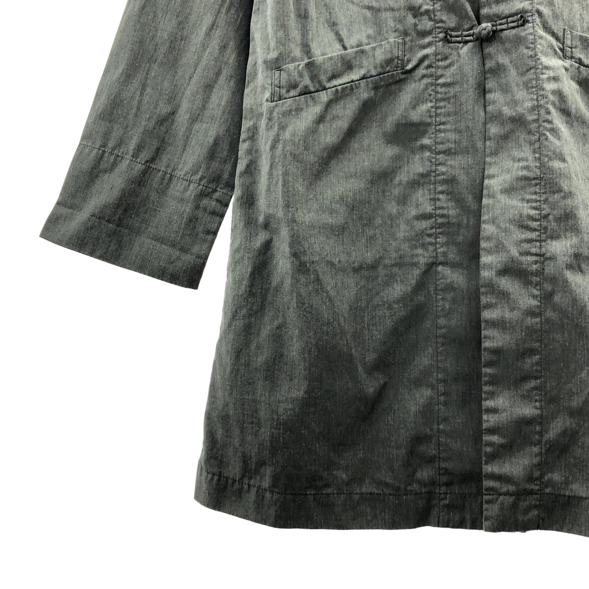 BLACK COMME des GARCONS / ブラックコムデギャルソン | 2012SS | ポリエステル 染め加工 チャイナ ロングジャケット | M | レディース