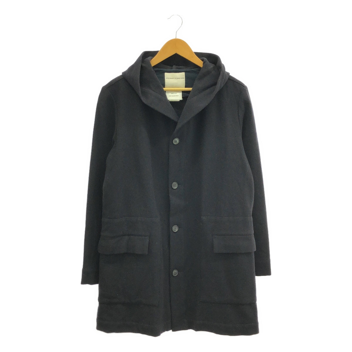 STEPHAN SCHNEIDER / Stephan Schneider | Wool hooded coat | Size 4 | Navy | Men's