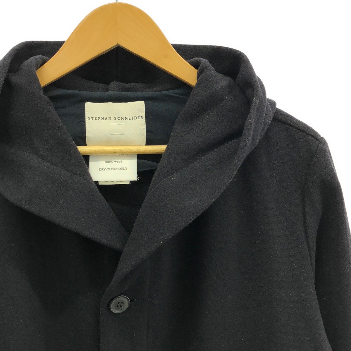 STEPHAN SCHNEIDER / Stephan Schneider | Wool hooded coat | Size 4 | Navy | Men's