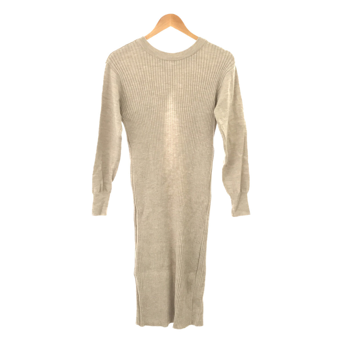 DOMENICO+SAVIO / Domenico and Savio | 2-way wool rib knit back open dress one piece cardigan | 38 | Beige | Women's