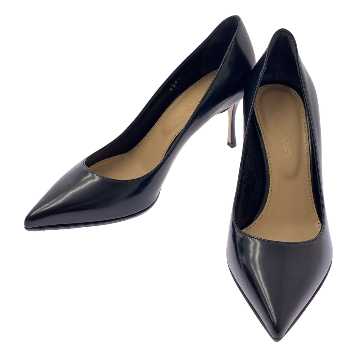 Sergio Rossi 皮革尖頭高跟鞋，狀況良好，35 碼，黑色，女款