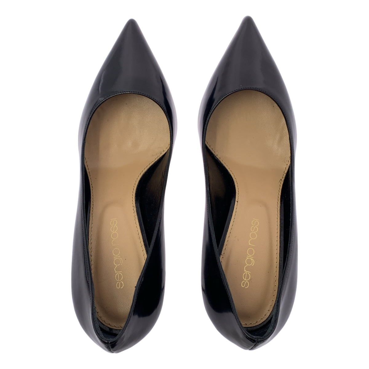 Sergio Rossi 皮革尖頭高跟鞋，狀況良好，35 碼，黑色，女款