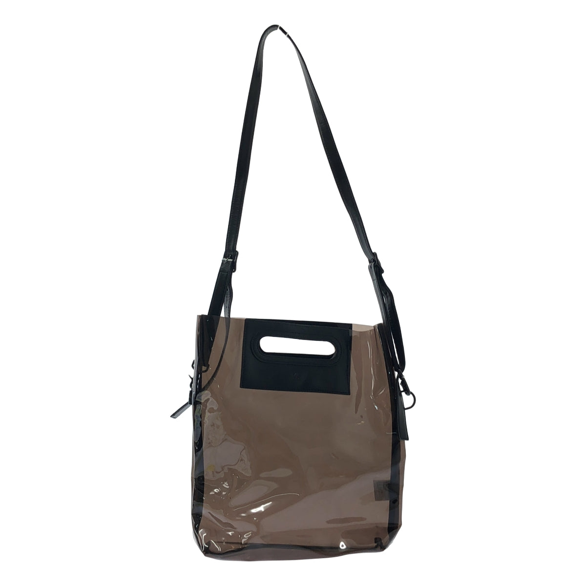 Y's / Y's Yohji Yamamoto | PVC 和皮革雙向單肩包 | 黑色 | 女款