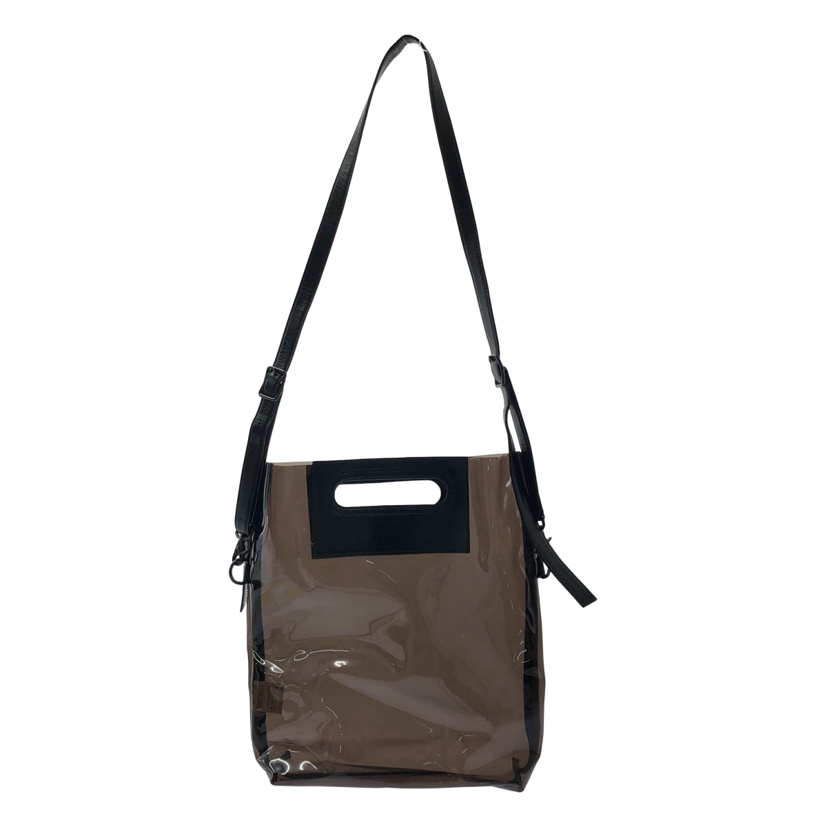 Y's / Y's Yohji Yamamoto | PVC 和皮革雙向單肩包 | 黑色 | 女款