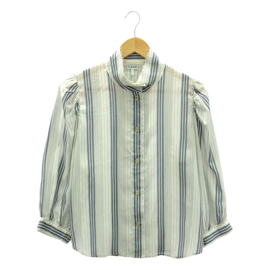 LOEWE | Silk Stripe Shirt | 34 | Navy/White | Women's