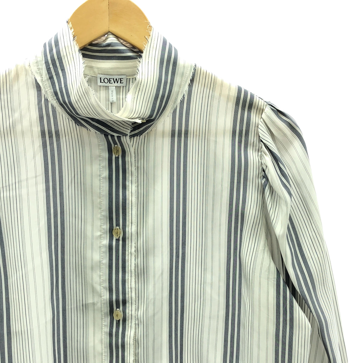 LOEWE | Silk Stripe Shirt | 34 | Navy/White | Women's