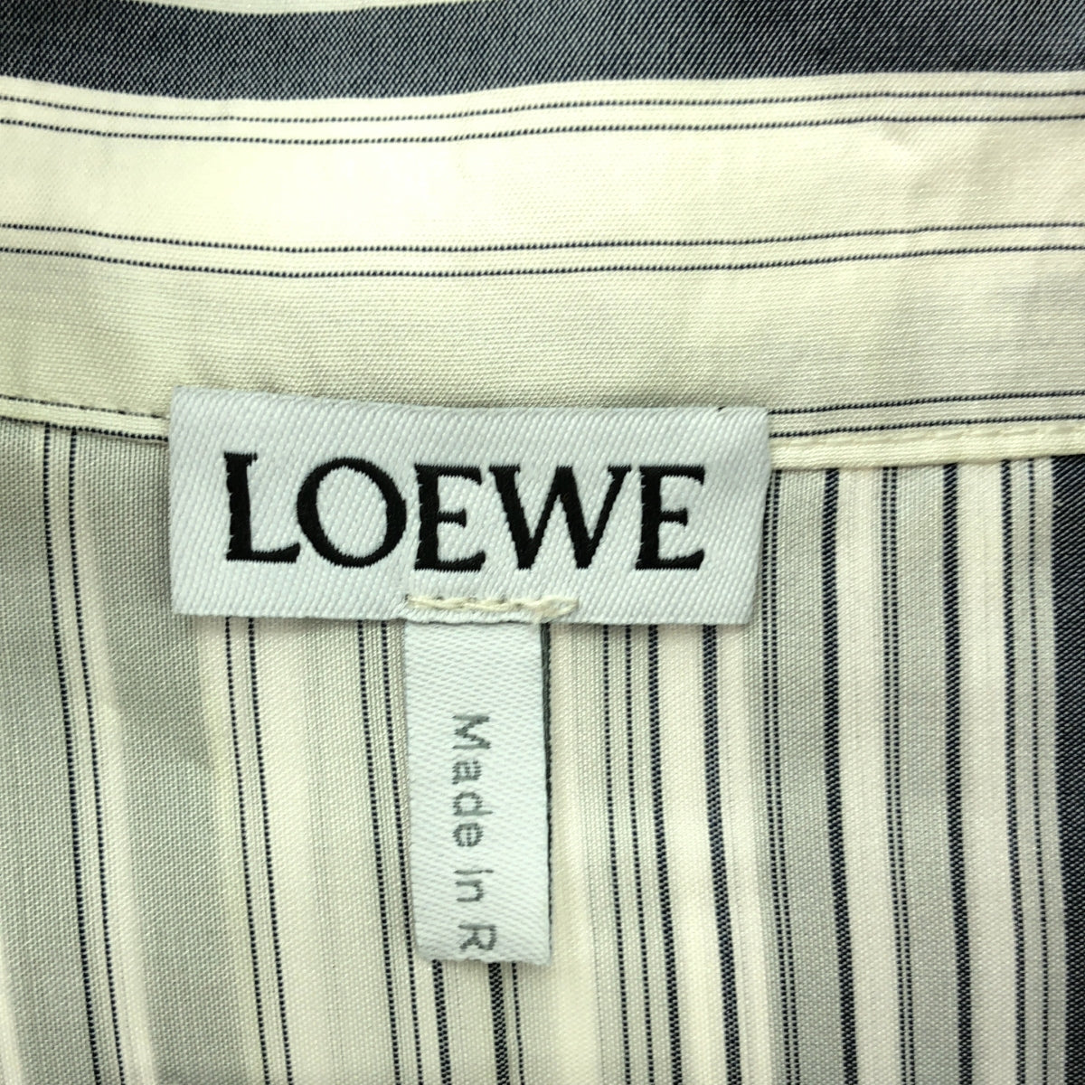 LOEWE / ロエベ | シルク ストライプ シャツ | 34 | ネイビー/ホワイト | レディース