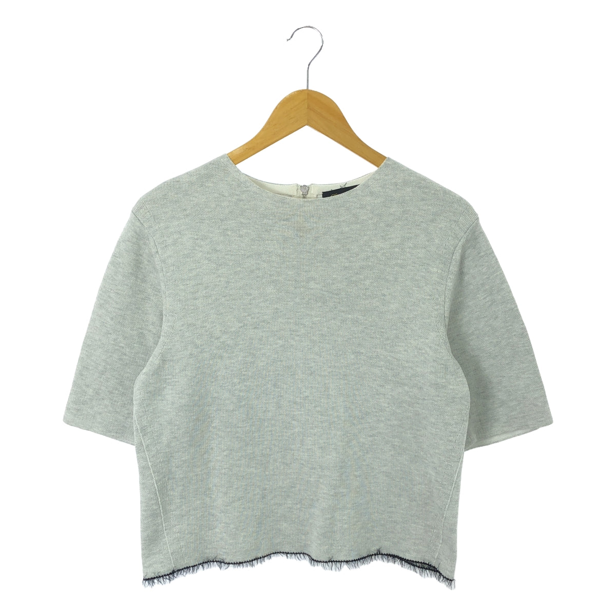 Drawer | Back zip shaggy hem sweatshirt T-shirt | 1 | Gray | Women's