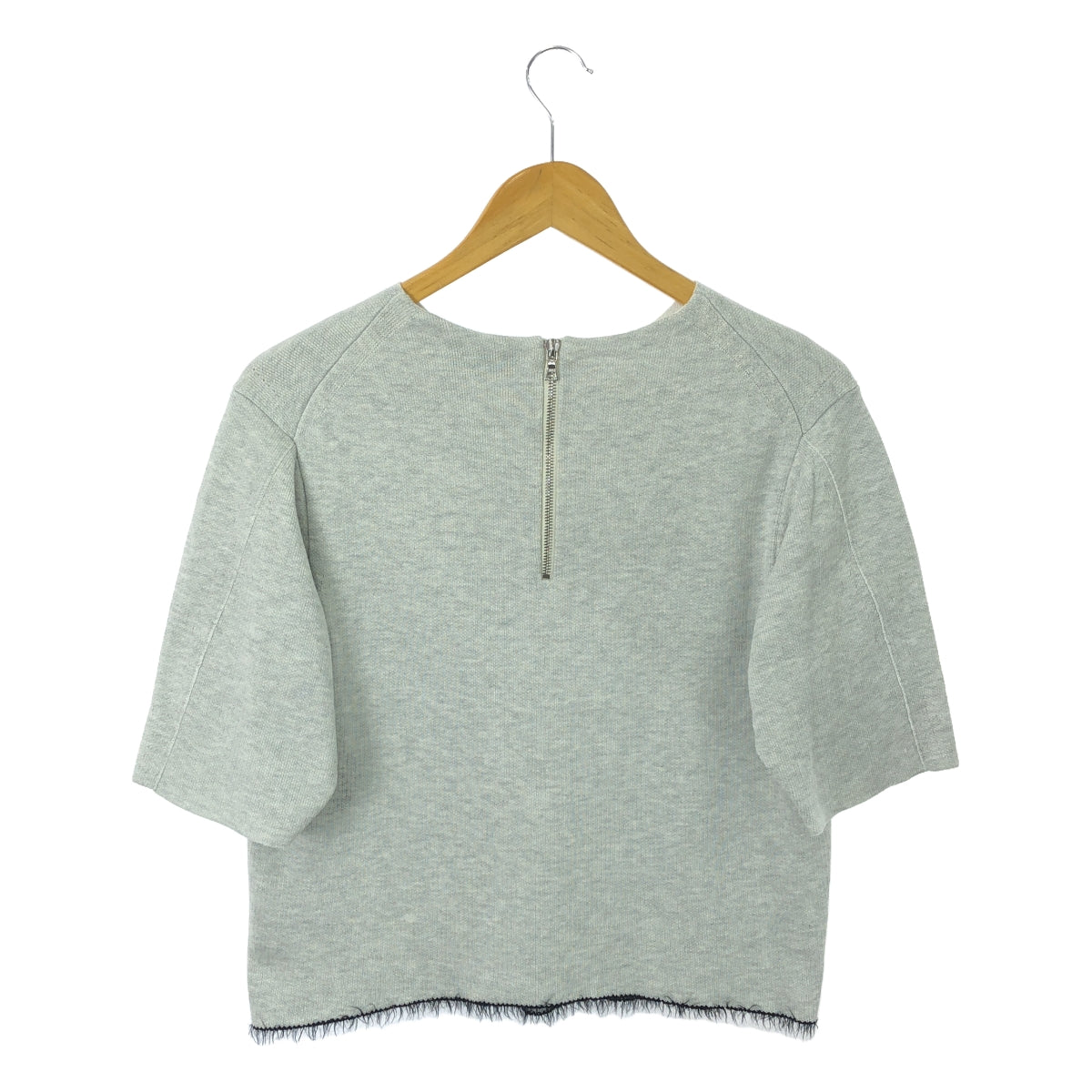 Drawer | Back zip shaggy hem sweatshirt T-shirt | 1 | Gray | Women's