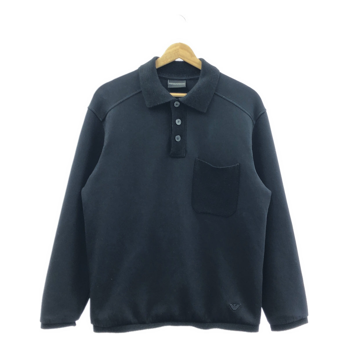 EMPORIO ARMANI / 엠포리오 아르마니 | 다른 소재 전환 포켓 스웨트 풀오버 | XS | 블랙 | 남성