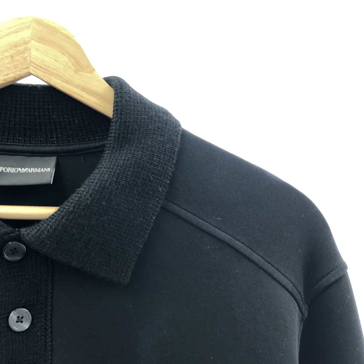 EMPORIO ARMANI / 엠포리오 아르마니 | 다른 소재 전환 포켓 스웨트 풀오버 | XS | 블랙 | 남성