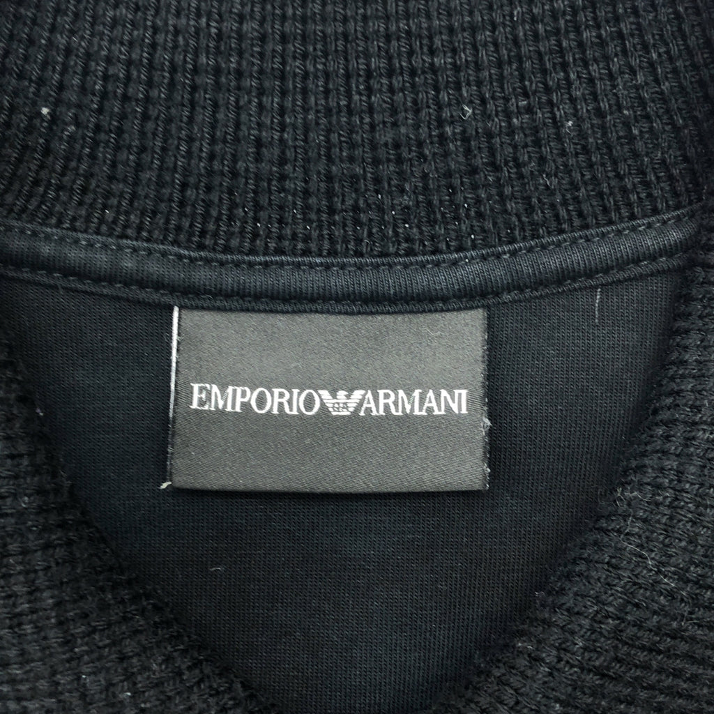 EMPORIO ARMANI / エンポリオアルマーニ | 異素材 切替 ポケット スウェット プルオーバー | XS | ブラック | メンズ