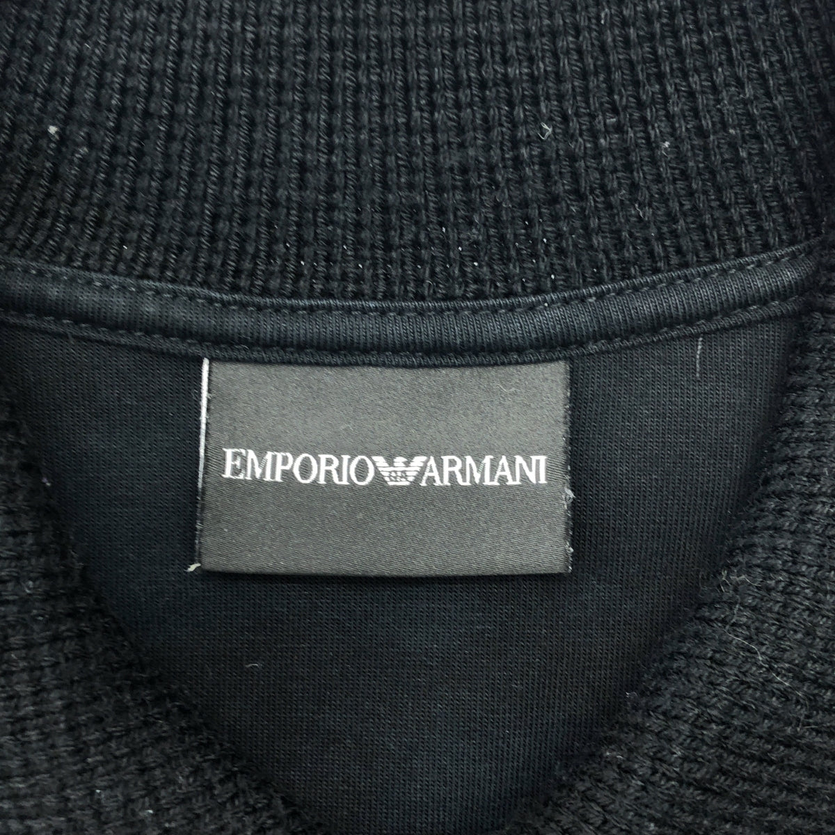 EMPORIO ARMANI / 엠포리오 아르마니 | 다른 소재 전환 포켓 스웨트 풀오버 | XS | 블랙 | 남성