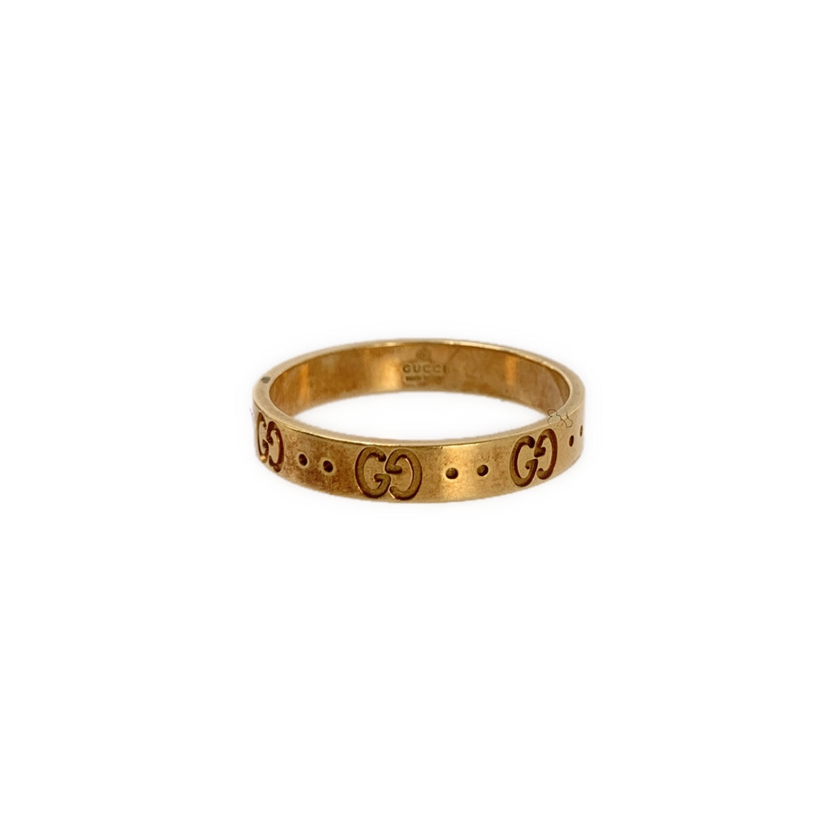 GUCCI / 구찌 | 18K 핑크 골드 PG GG 아이콘 링 | 22 | 남성
