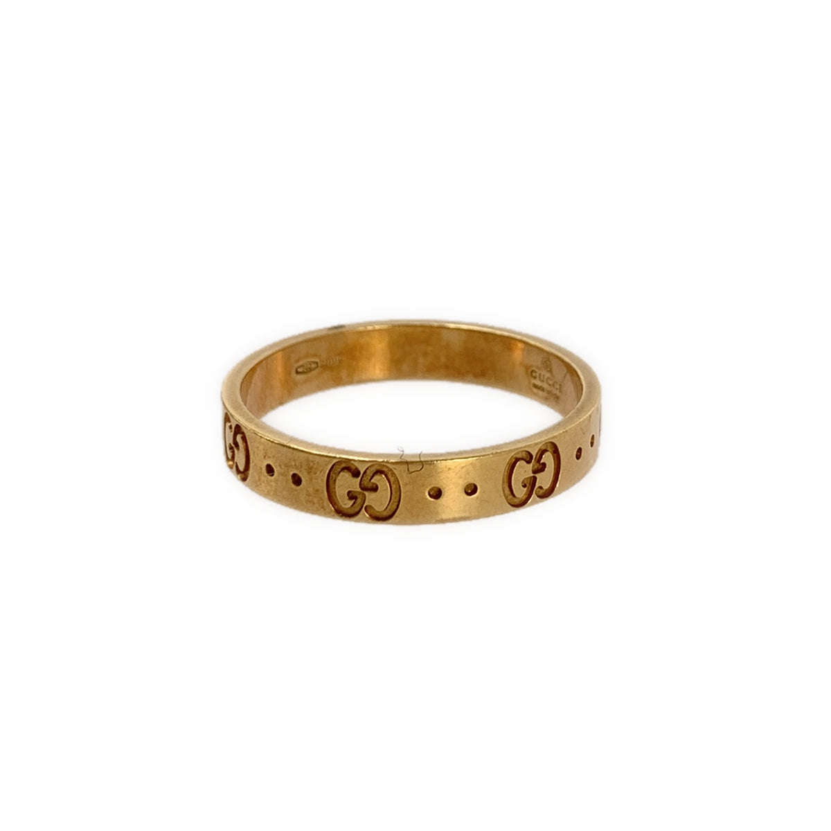 GUCCI / 구찌 | 18K 핑크 골드 PG GG 아이콘 링 | 22 | 남성