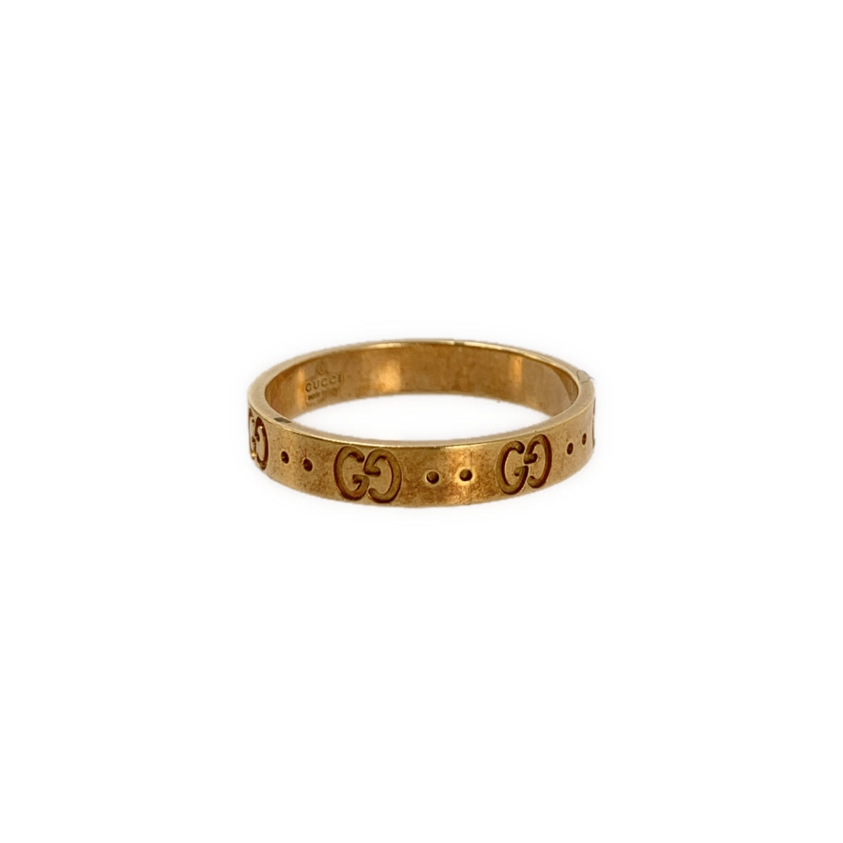 GUCCI / 구찌 | 18K 핑크 골드 PG GG 아이콘 링 | 22 | 남성