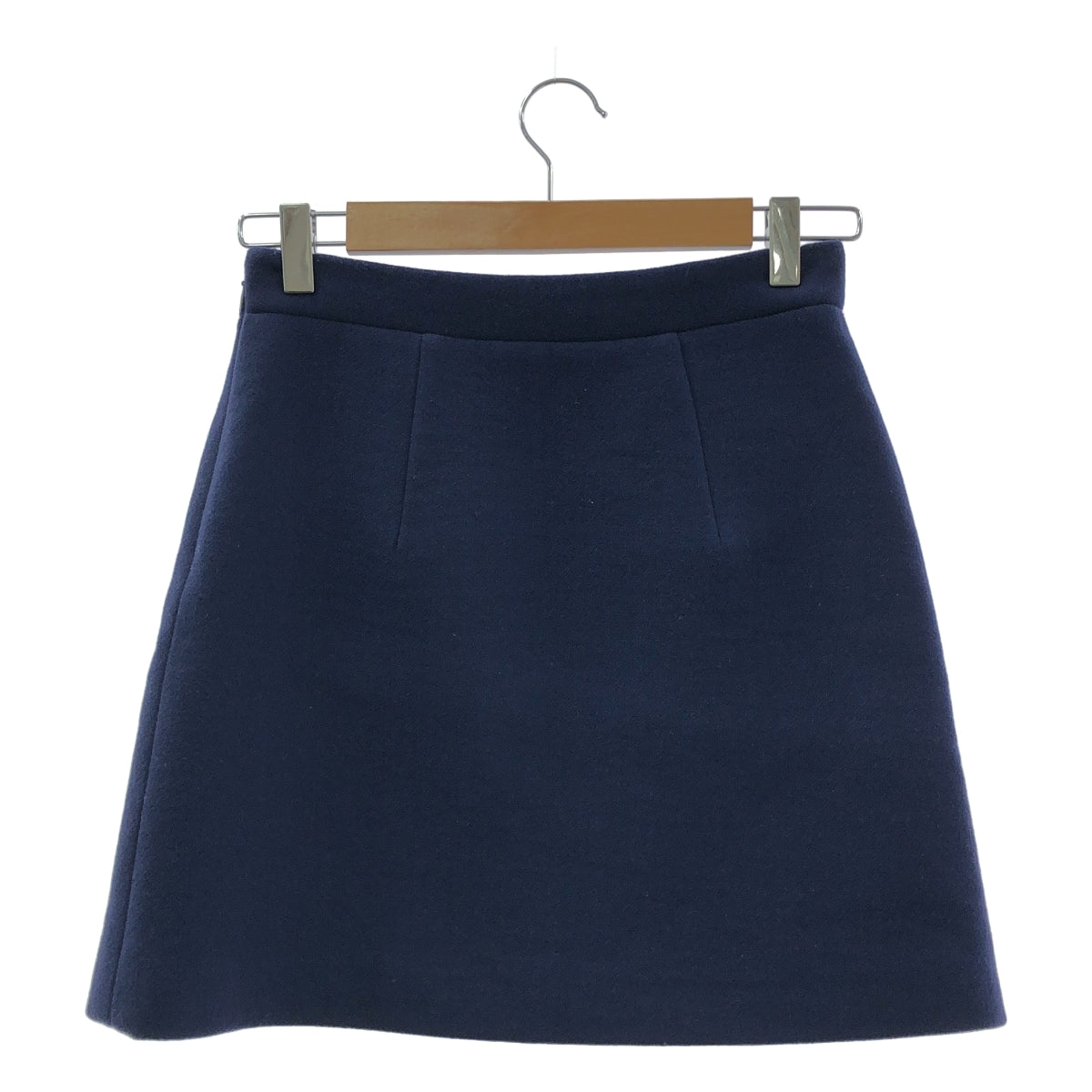 miu miu / 뮤 뮤 | 진주 버튼 울 스커트 | 38 | 네이비 | 여성