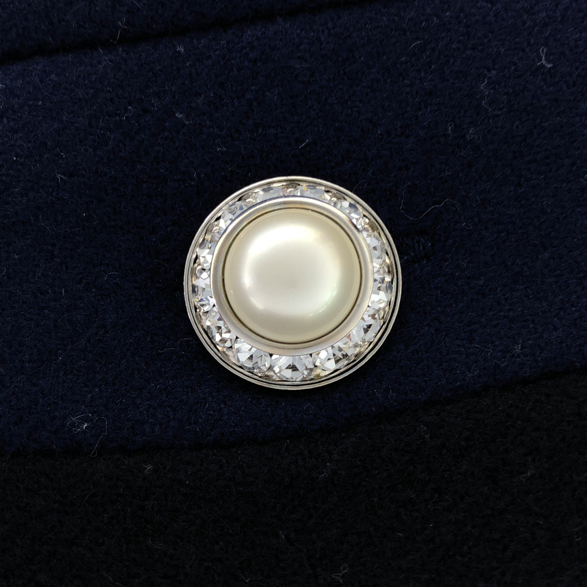 miu miu / ミュウミュウ | パールボタン ウール スカート | 38 | ネイビー | レディース