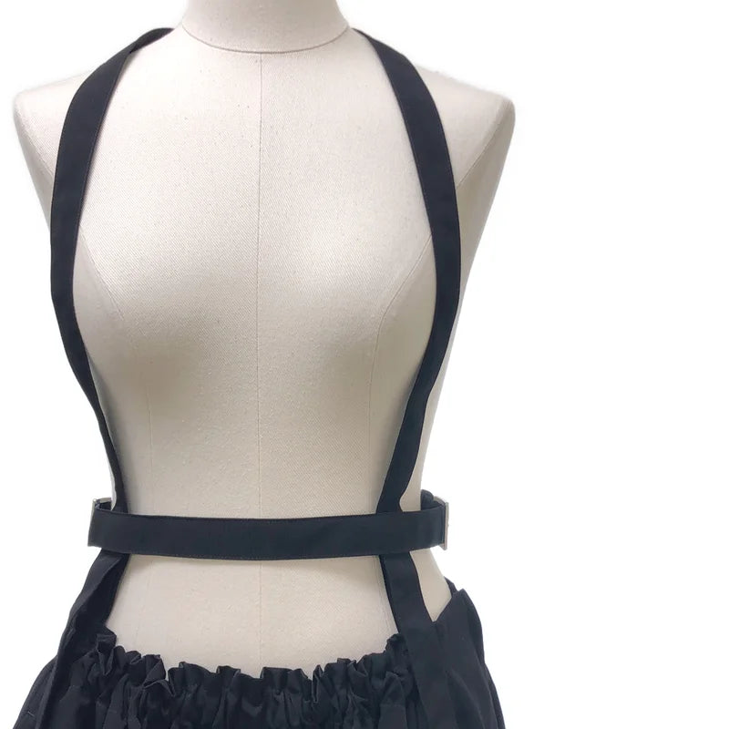 noir kei ninomiya / ノワールケイニノミヤ | 2018SS | ポリエステル  サスペンダー ギャザー ボリューム ワンピース 吊りスカート | M | レディース