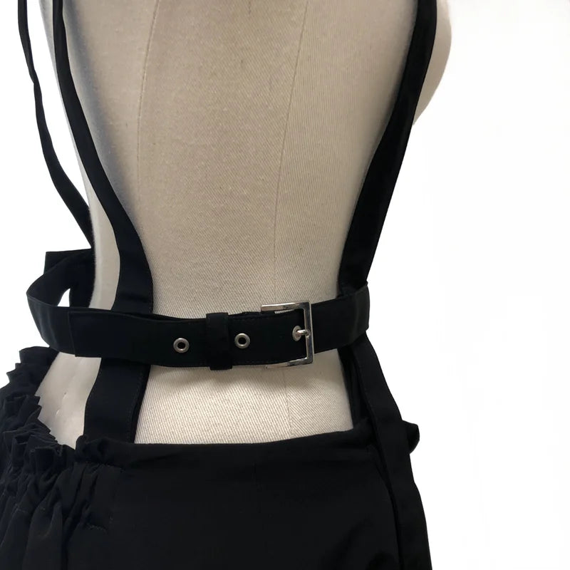 noir kei ninomiya / ノワールケイニノミヤ | 2018SS | ポリエステル  サスペンダー ギャザー ボリューム ワンピース 吊りスカート | M | レディース