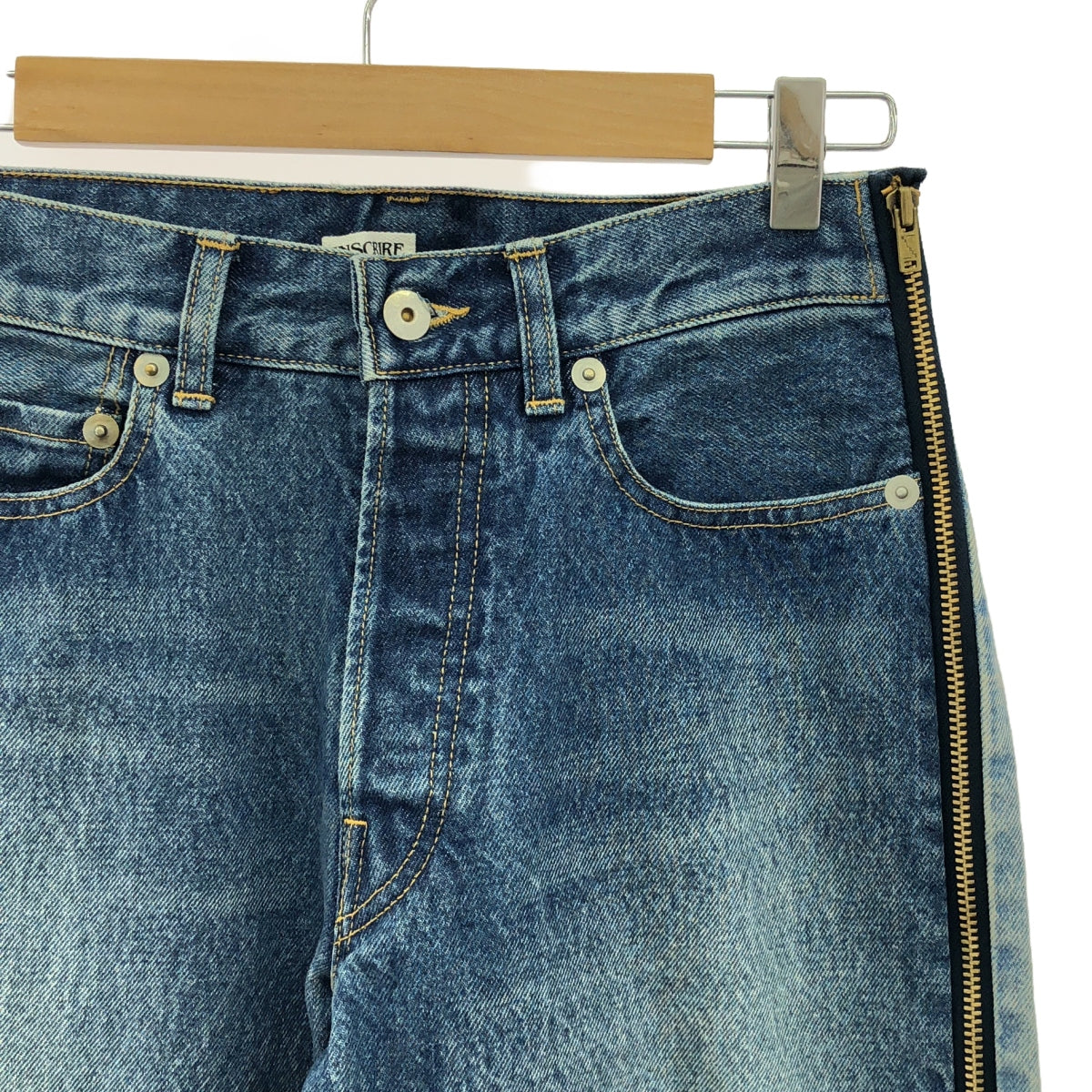 美品】 INSCRIRE / アンスクリア | Side Zip Denim / レザー