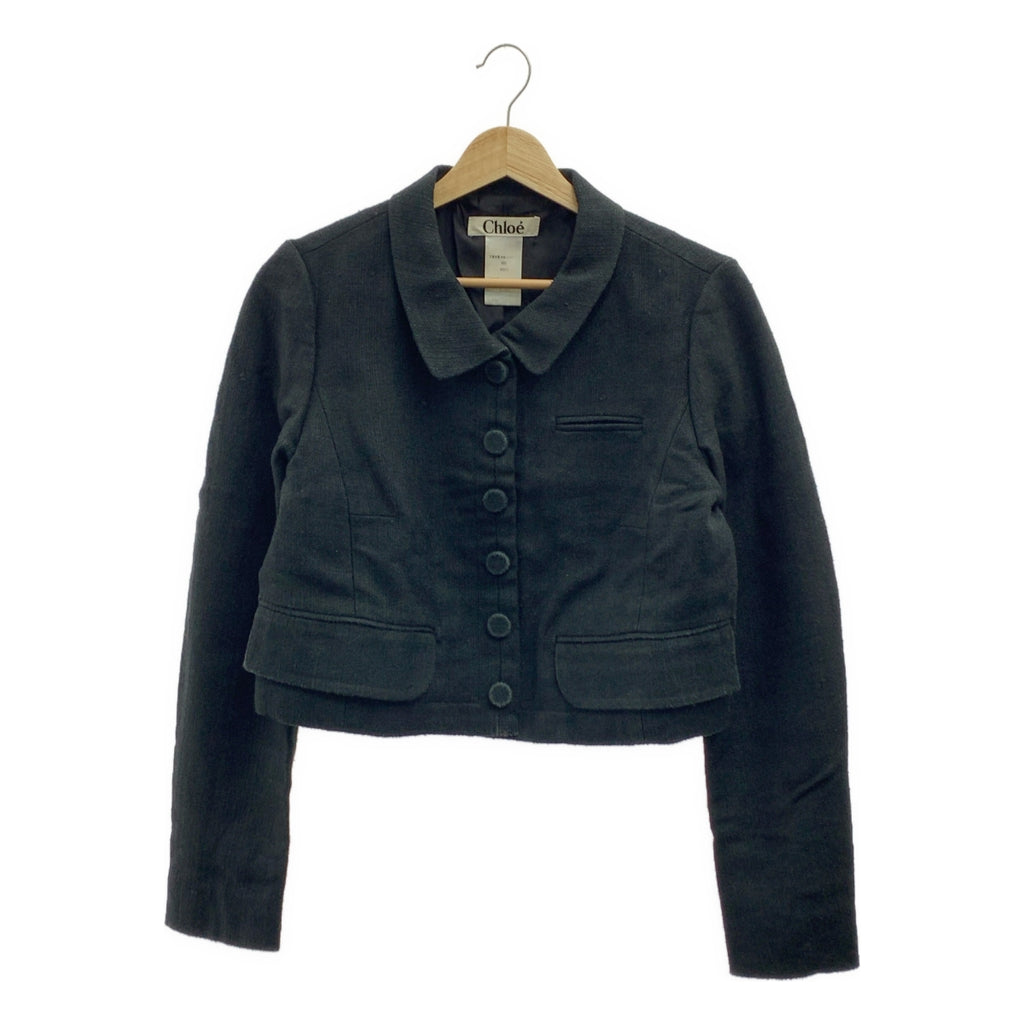 Chloe / クロエ | シルク キャンバス ショート ジャケット | 40 | レディース