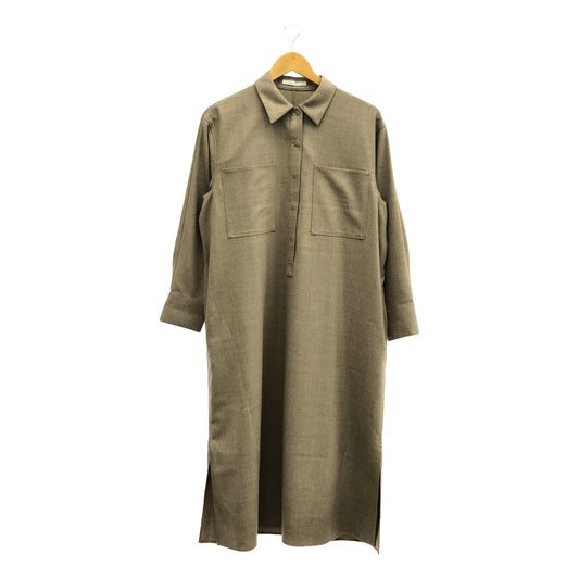 BEIGE, / Beige | Wool shirt long dress | 2 | Beige | Women's