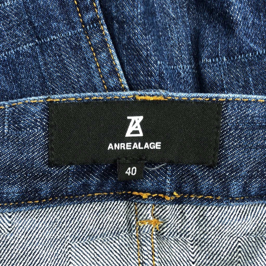 ANREALAGE / アンリアレイジ | パッチ デニム オーバー スカート | 40 | インディゴ | レディース