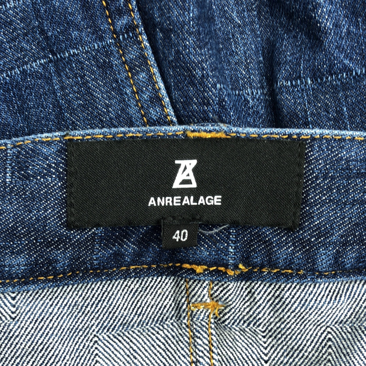 ANREALAGE / アンリアレイジ | パッチ デニム オーバー スカート | 40 | インディゴ | レディース