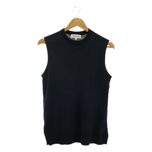 ENFOLD | Silk cotton sleeveless knit | 38 | Navy | Women's