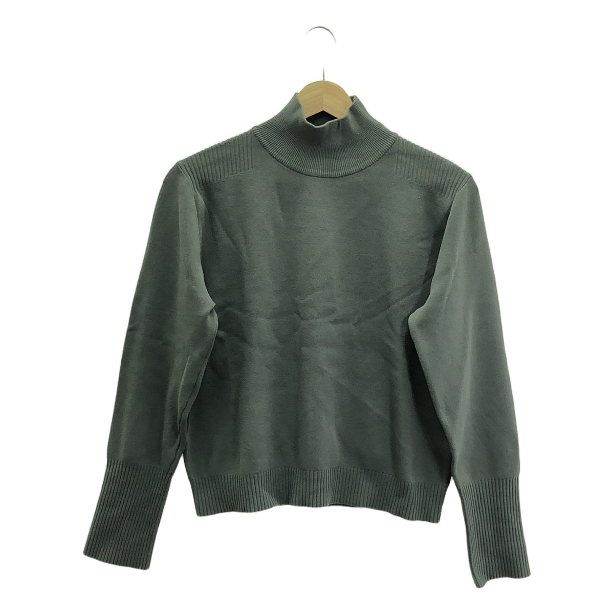 CLANE / クラネ | CLANE BASIC COMPACT KNIT / ハイネック リブ ニット プルオーバー | 2 | グリーン | レディース