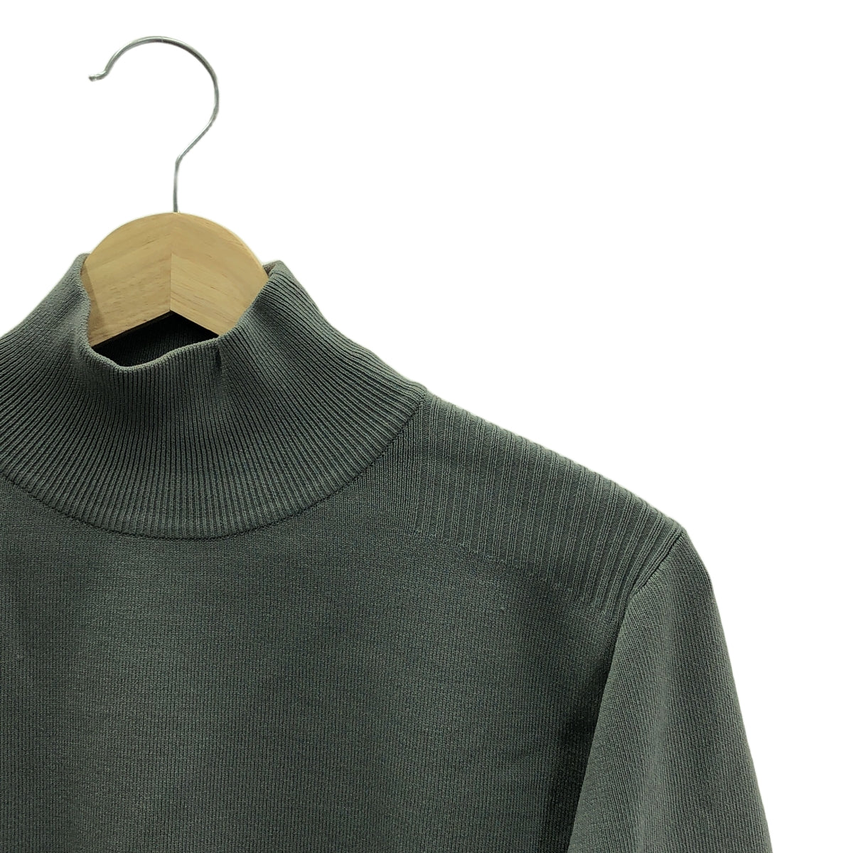 CLANE / クラネ | CLANE BASIC COMPACT KNIT / ハイネック リブ ニット プルオーバー | 2 | グリーン | レディース