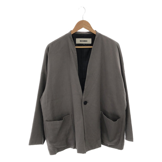 Basisbroek | Wool blend collarless jacket | 2 | Men's