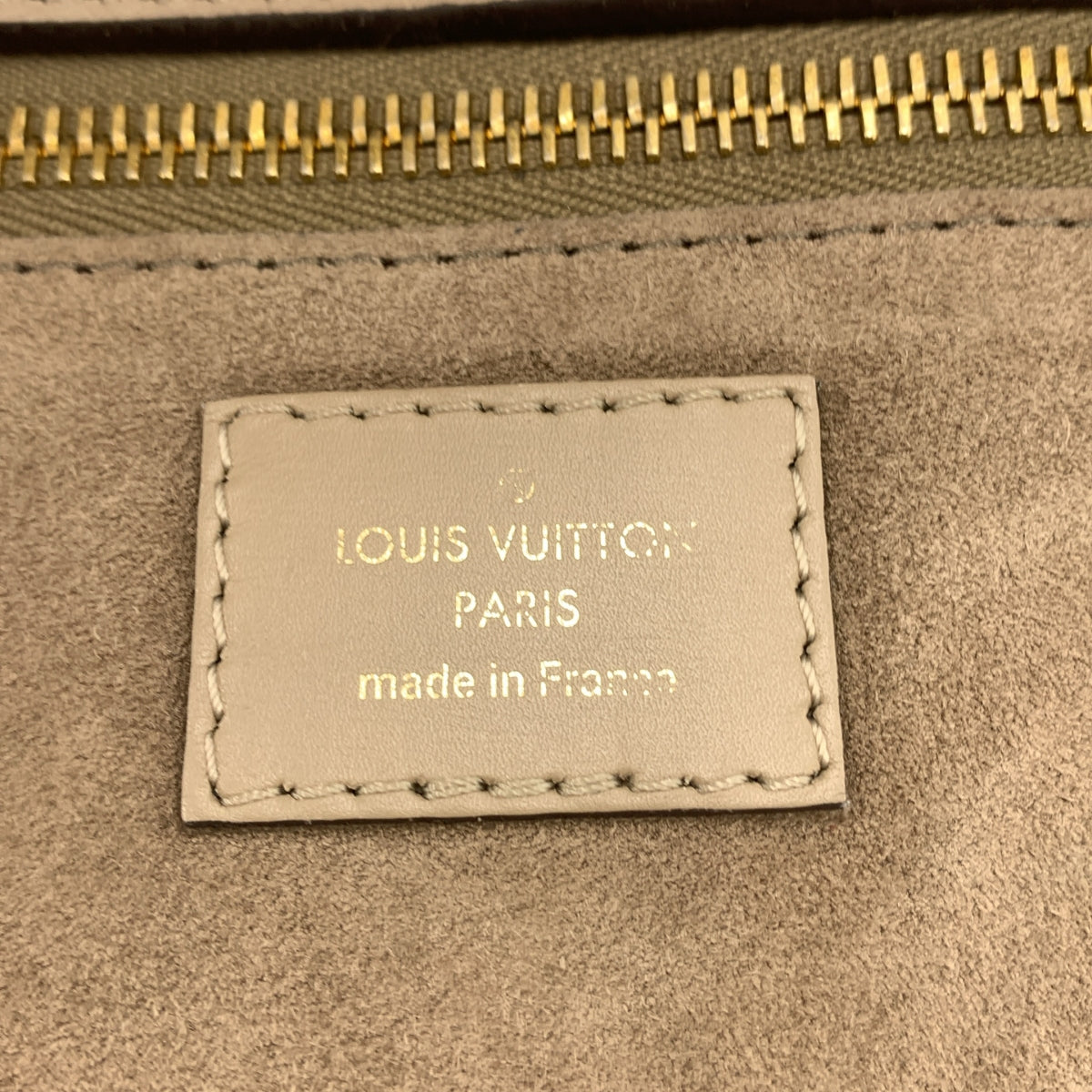 [狀況極佳] 路易威登 | M94483 | 簇絨字母天鵝絨皮革手提包 | 灰褐色 | 女款