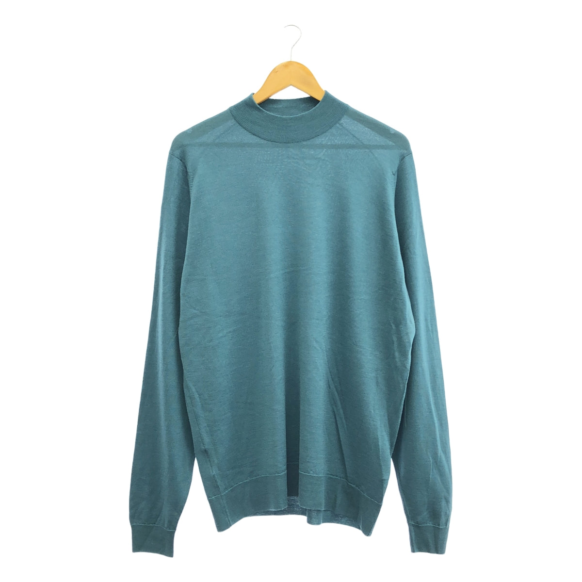JOHN SMEDLEY / ジョンスメドレー | ウール ハイゲージ モックネック ニット | XXL | ブルー系 | メンズ