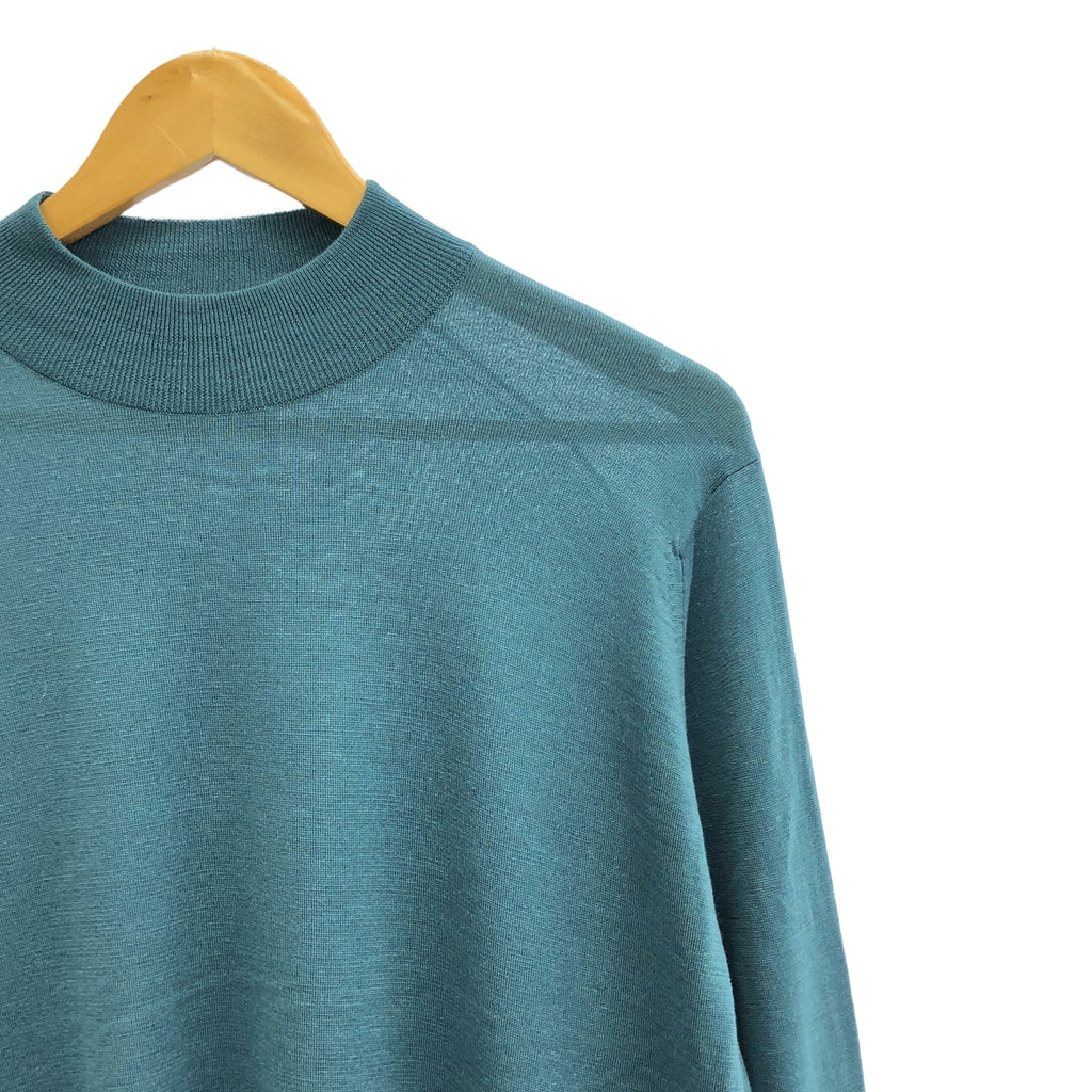 JOHN SMEDLEY / ジョンスメドレー | ウール ハイゲージ モックネック ニット | XXL | ブルー系 | メンズ