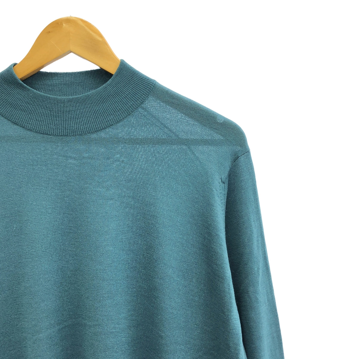 JOHN SMEDLEY / ジョンスメドレー | ウール ハイゲージ モックネック ニット | XXL | ブルー系 | メンズ