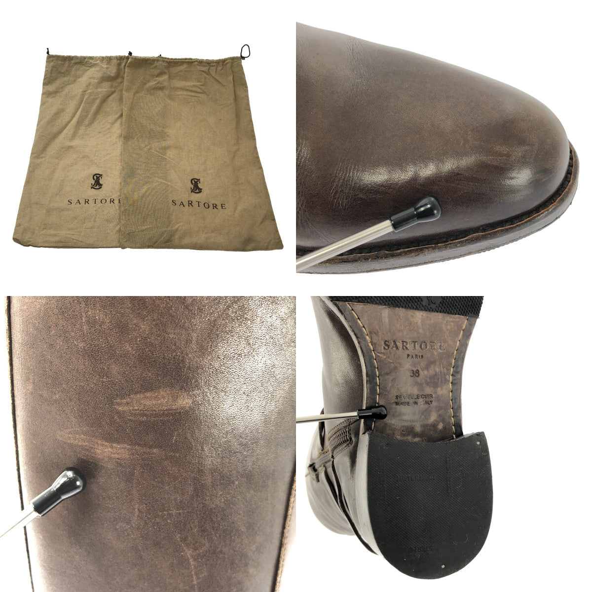 SARTORE | TACCO 皮帶長靴 | 38 碼 | 棕色 | 女款