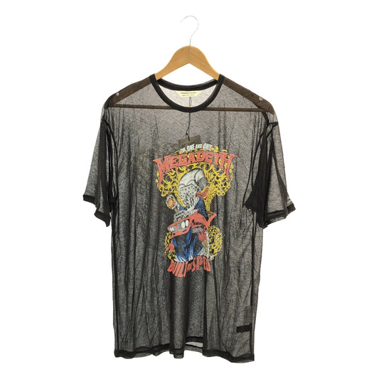 【美品】  beautiful people / ビューティフルピープル | × MEGADETH SHEER JERSEY T-SHIRT / プリント Tシャツ カットソー / ユニセックス | 190 | black | メンズ