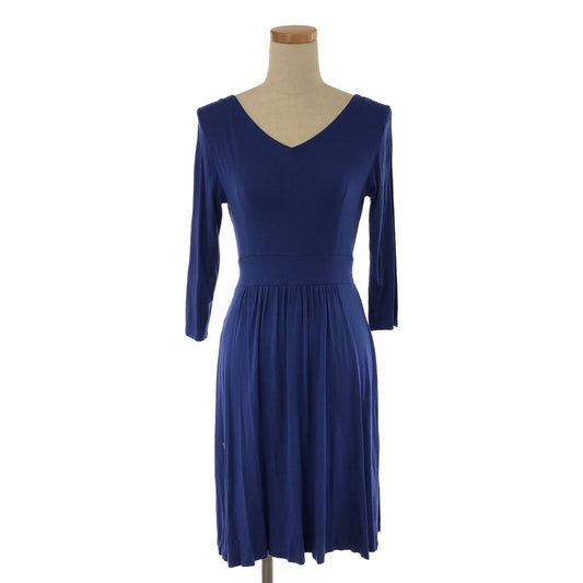 [Good Condition] EPOCA THE SHOP | Tuck Gathered Belted Dress | S | Blue | Women's