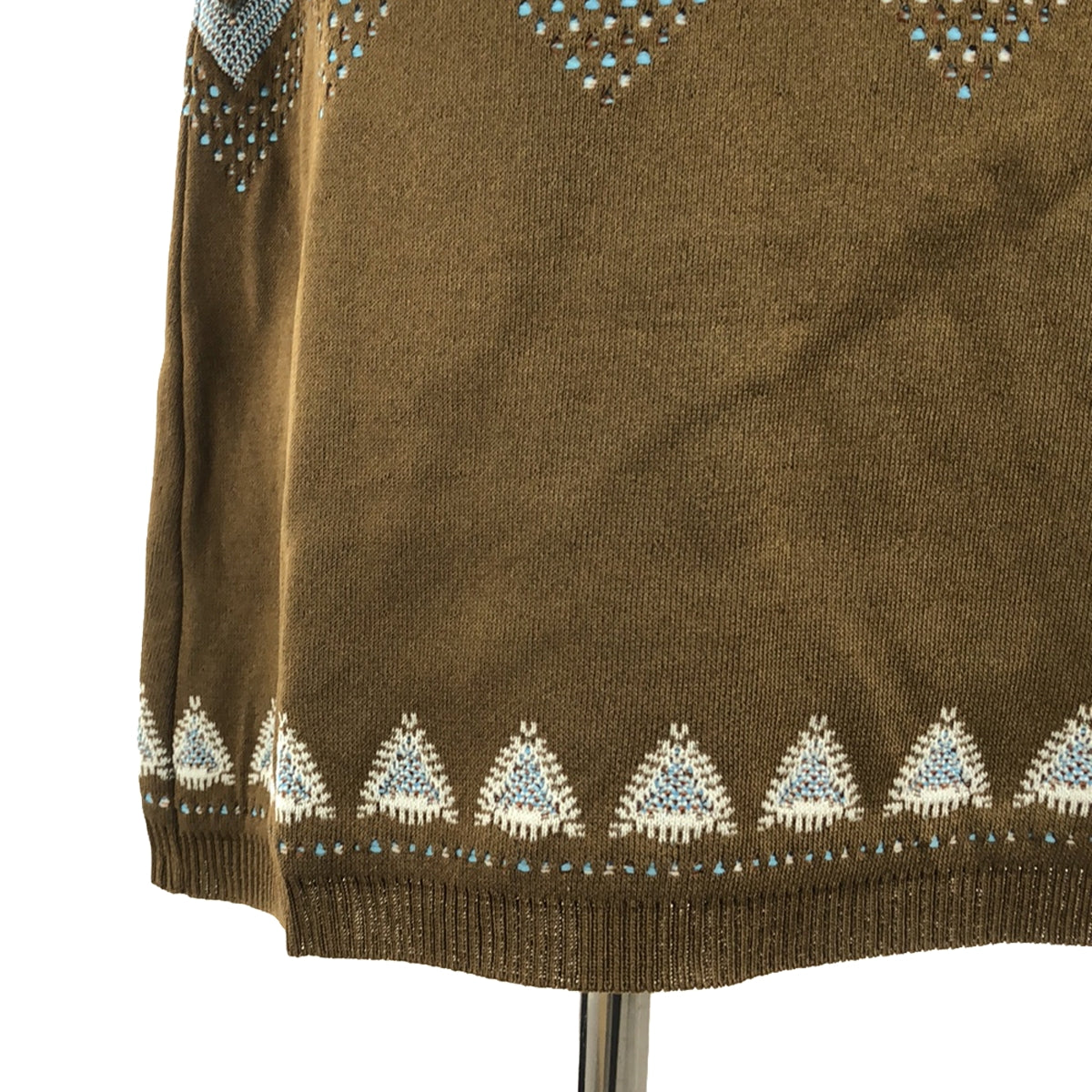 【新品】  Mame Kurogouchi / マメクロゴウチ | 2022AW | Fair Isle Knitted Dress / ジャガード ニット ワンピース | 1 | brown | レディース