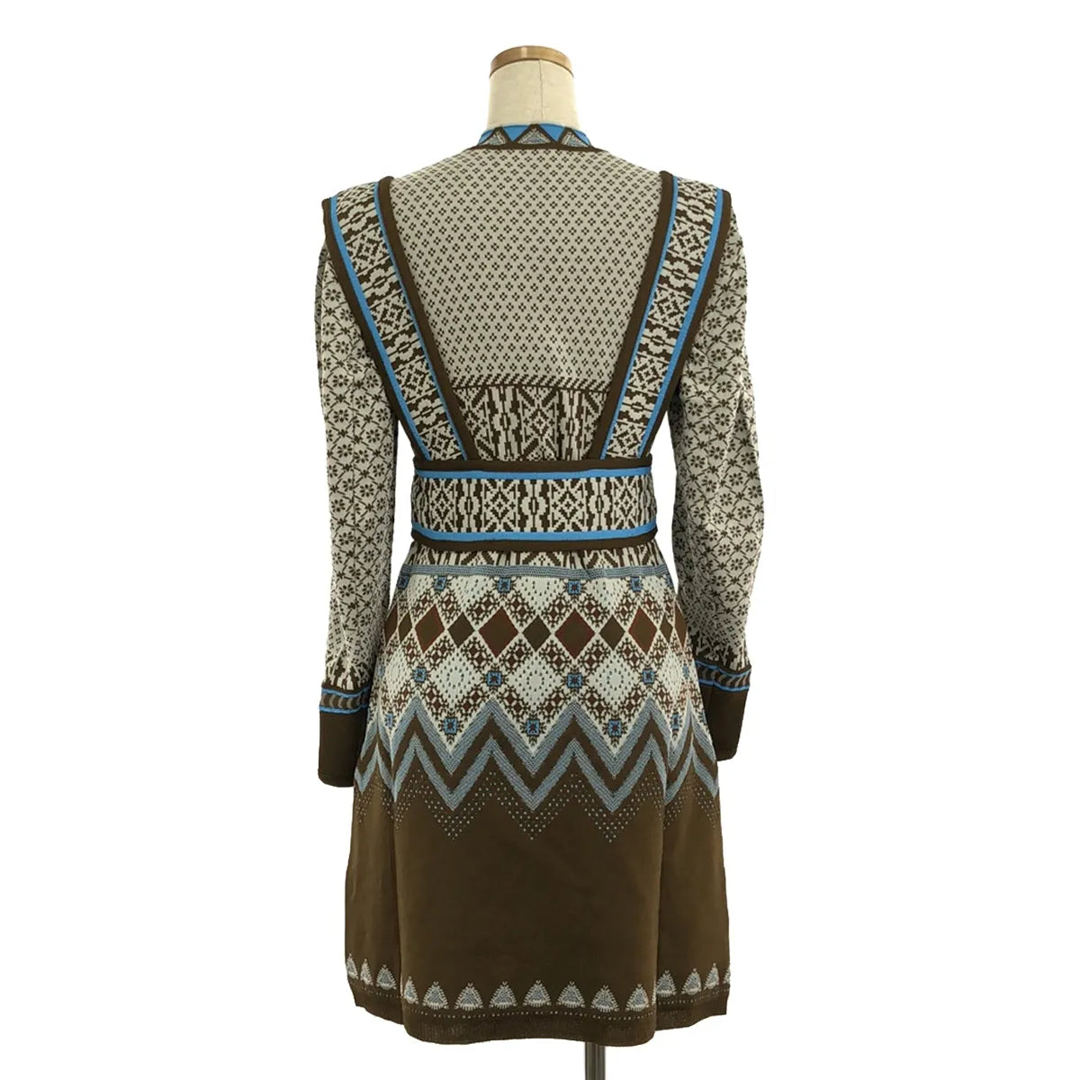 【신품】 Mame Kurogouchi / 마메쿠로고우치 | 2022AW | Fair Isle Knitted Dress / 자가드 니트 원피스 | 1 | 브라운 | 여성