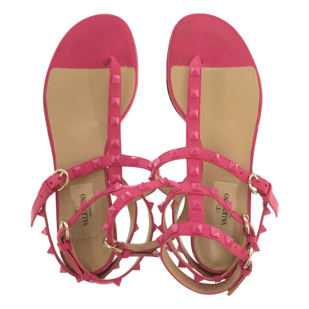 VALENTINO GARAVANI / ヴァレンティノガラヴァーニ | ロックスタッズ フラット トングサンダル | 37 | ピンク | レディース
